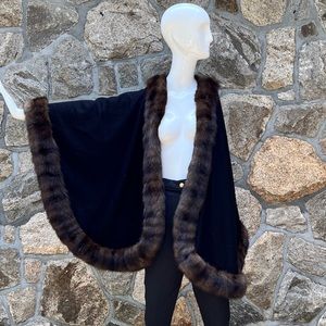 Alixandre custom made sable & cashmere wrap